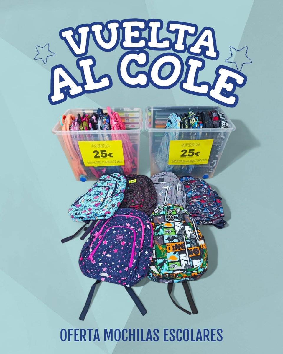 Oferta en selección de mochilas escolares hasta fin de existencias!!! No te quedes sin la tuya. #vueltaalcole #vueltaalcole2025