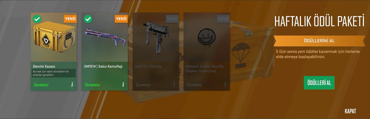 Evet bugün CS2 de parayı bulduk. 0.43 dolarlık xm1014 Sakız Kamuflajı düştü. Harca harca bitmez. Teşekkürler valve