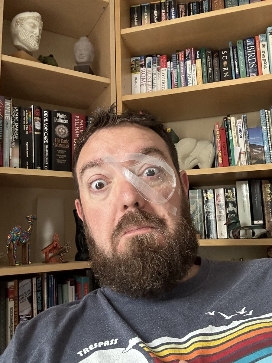 Cataract out… new lens in! No extra laser installed as hoped, so hey ho. The experience was like the trippy bit at the end of 2001 A Space Odyssey… not awful but did go on a bit… with a sense of relief when it was over.