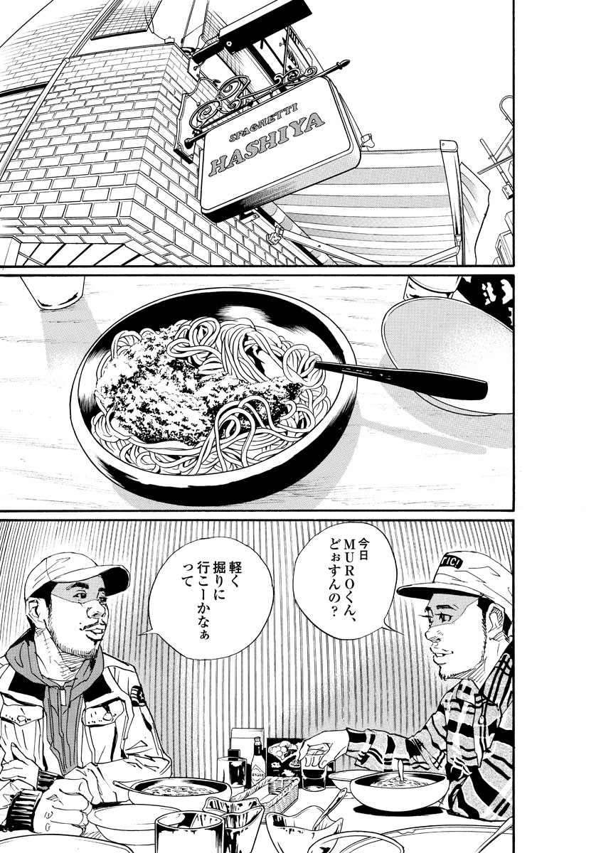 2。天気がいいから歩いてレコ屋まで行くか 