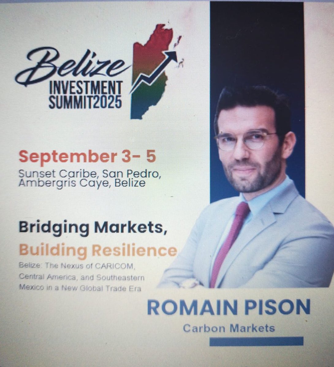 🌍 Excited to join the Belize Investment Summit 2025! I will be presenting how Belize can position itself as a first mover in blue carbon and innovative Article 6 solutions on Mangrove and seagrass protection = premium carbon credits