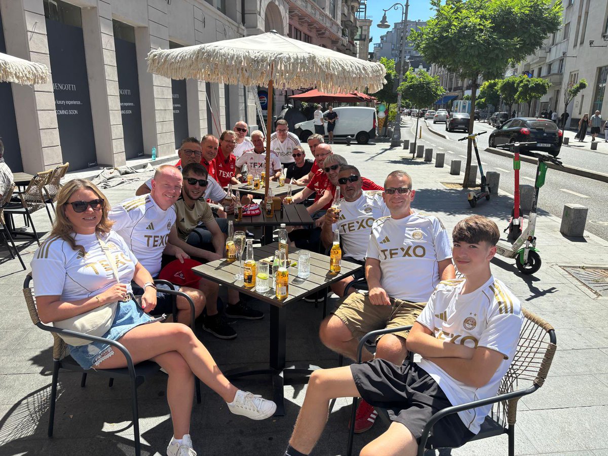 Morning - from a very warm Bucharest. Match day. Must take on liquids 😂🍺🍺🍺