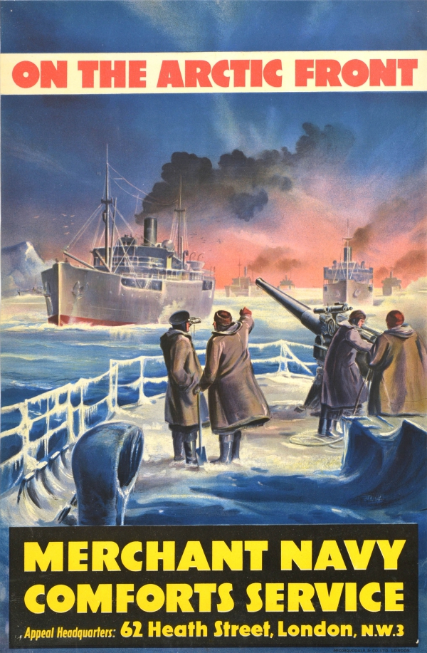 Original #vintage #poster of the day - On the Arctic Front Merchant Navy Comforts Service (1940s) Appeal Headquarters London → antikbar.co.uk/products/on-th… 

#WWII #MerchantNavy #WorldWarTwo #Arctic #Naval #Fleet #Sailors #Icebergs #War #Art #Fundraising #HomeFront #MerchantNavyDay