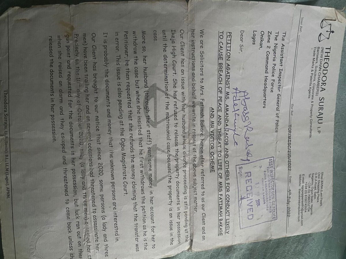 chyflex's tweet image. 🚨 PLEASE HELP! 🚨

I am calling on the Nigerian Police Force and the public at large to please come to my sister’s rescue. 🙏

Her ex-husband has been using the police to intimidate and harass her repeatedly. She no longer feels safe at home.