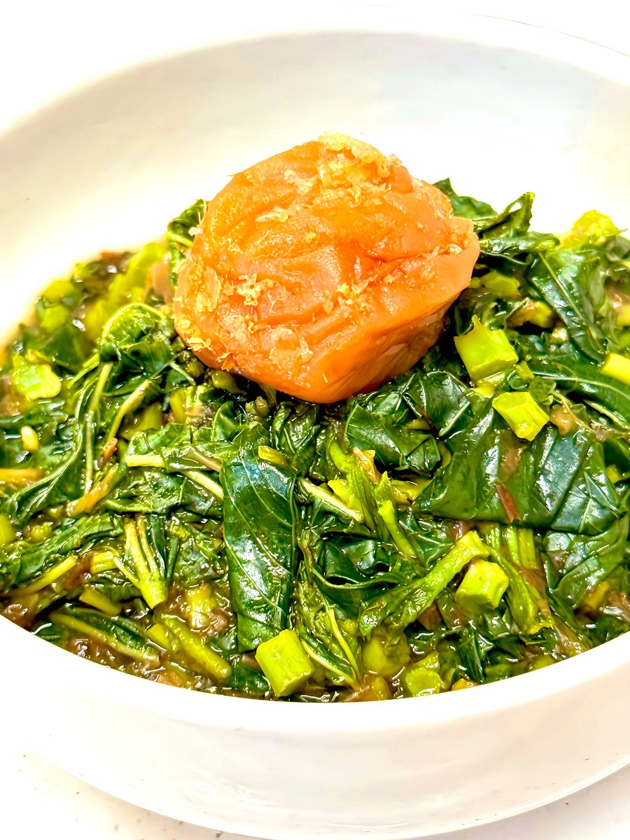 モロヘイヤと梅と鰹節〜あうあう！残暑のりきるよー

#おうちごはん #モロヘイヤ #おひたし #料理記録