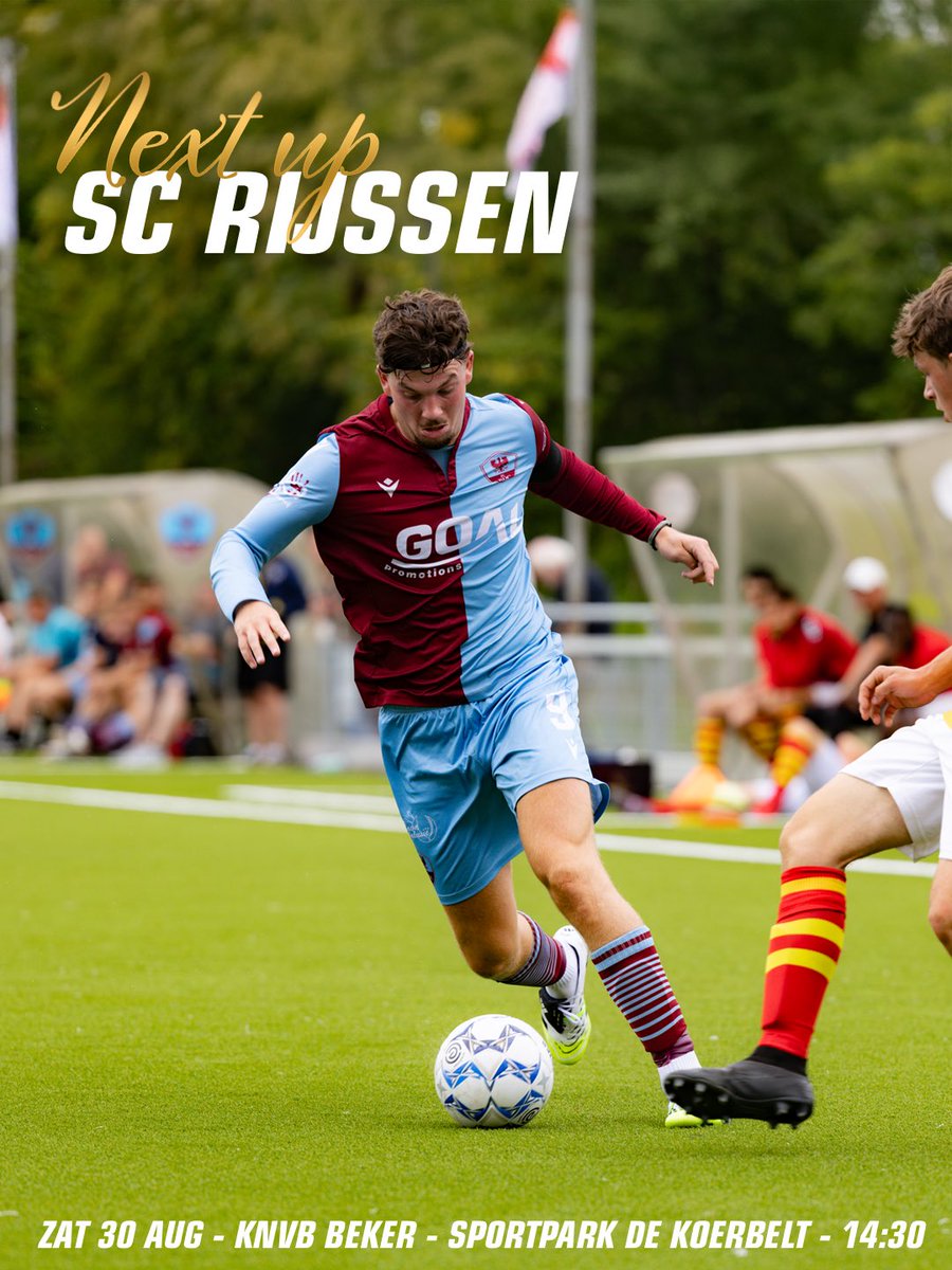 De 𝗲𝗲𝗿𝘀𝘁𝗲 officiële wedstrijd van het seizoen staat op het programma. 🔥

We spelen voor de KNVB Beker uit bij <a href="/ScRijssen/">SPORTCLUB RIJSSEN</a> .

🕒 Aftrap: 14:30 uur

Tijd om het seizoen knallend te beginnen!🩵❤️

#FCRDC #KNVBBeker #deventer