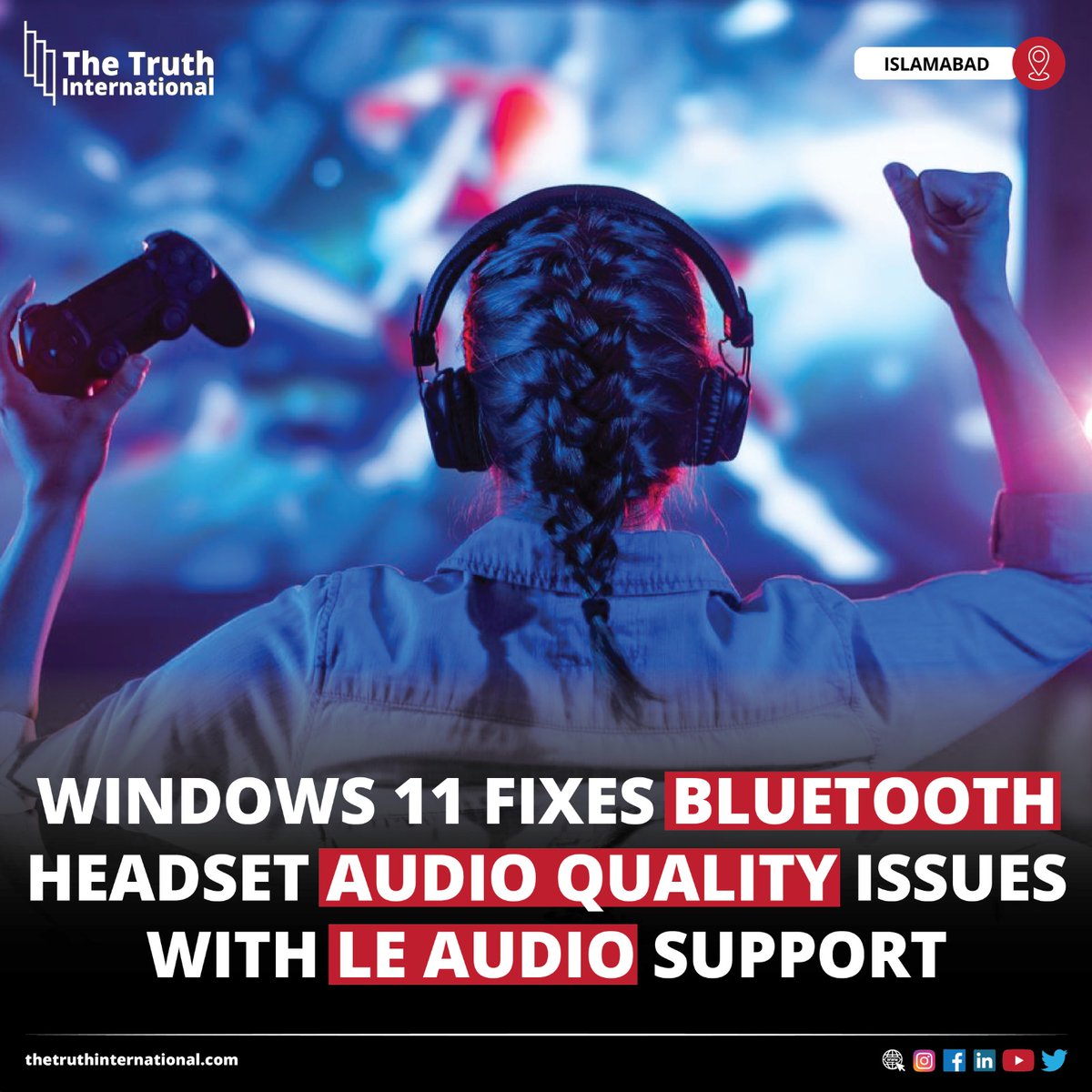 ttimagazine's tweet image. Windows 11 Fixes Bluetooth Headset Audio Quality Issues with LE Audio Support

FOR MORE DETAILS: thetruthinternational.com/windows-11-fix…

#LatestUpdates #Windows11 #Fixes #Bluetooth #Headset #Audio #Quality #LEAudio #Support #Islamabad #TMAP #TTI