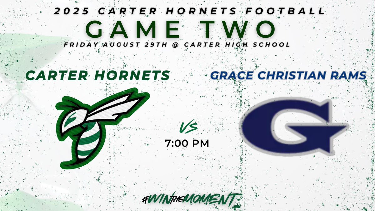 ‼️ Home Opener Tomorrow‼️

🆚 Grace Christian
🏟️ Hooper Eblen Field 
📍 210 N Carter School Rd 
⏰ Kick-Off 7:00pm
🎟️ givebacks.com/causes/carths/…
📻 wrjz.com
📺 diamondclearmedia.com/gca/

#GoHornets🟢⚪️ l #EXIT398 l #WTM