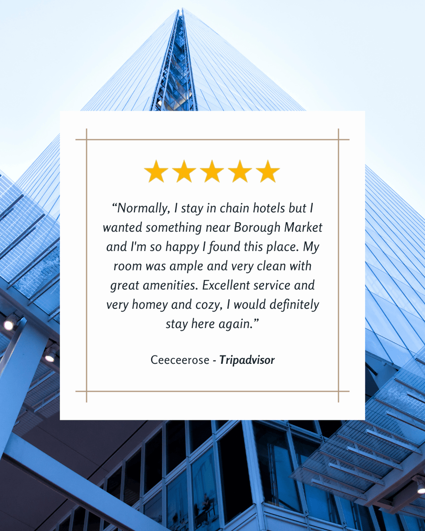 Another day, another wonderful review — thank you for making us your home in London! 💛