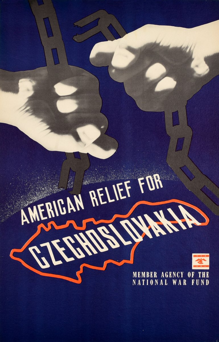 Original #vintage #poster of the day - American Relief for Czechoslovakia (1940s) Member Agency of the National War Fund → antikbar.co.uk/products/pw109… 

#WWII #Czechoslovakia #USA #WorldWarTwo #Fundraising #Charity #History #Freedom #Map #GraphicDesign #InternationalDayOfCharity