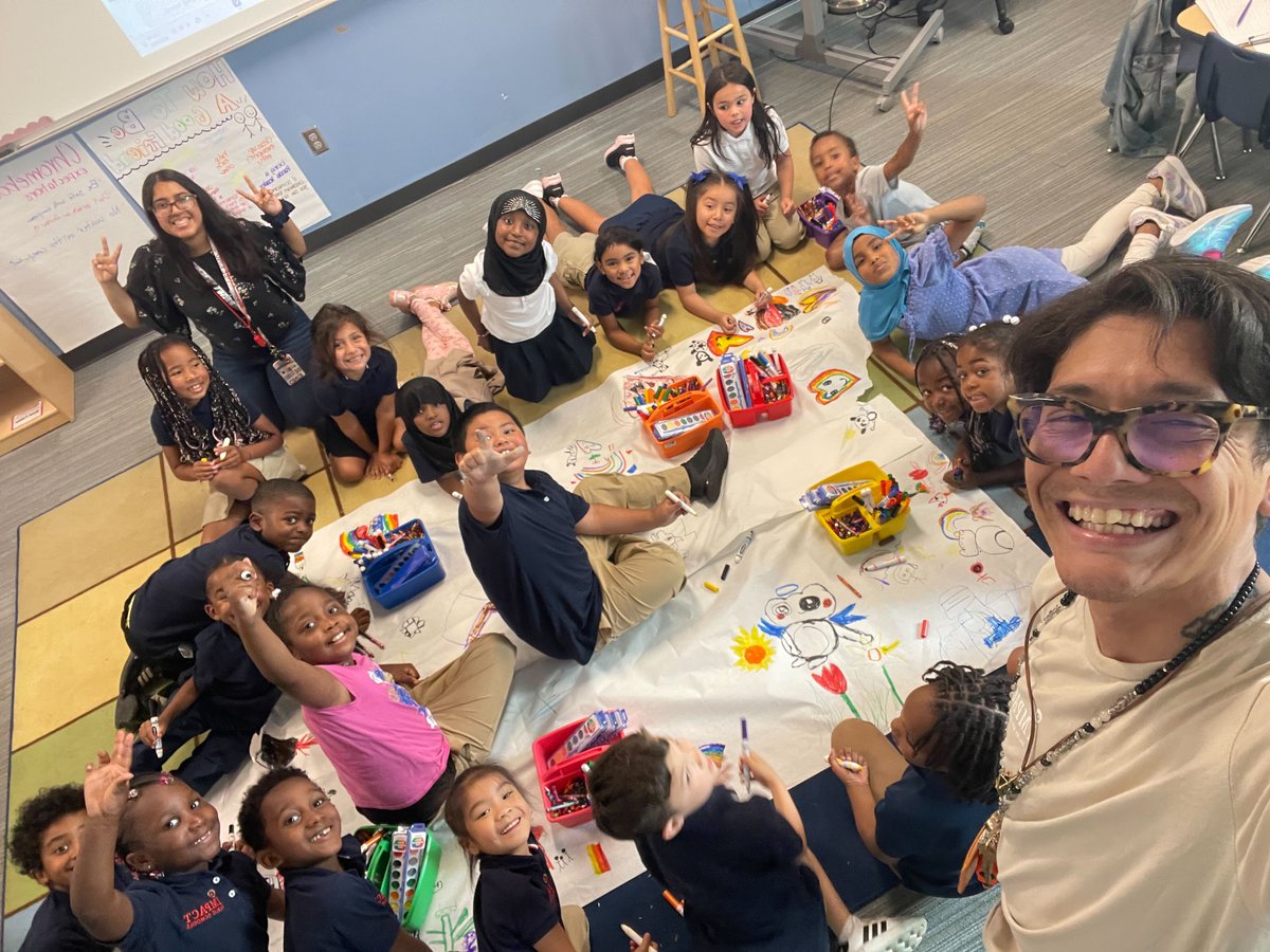 Impact_PSWA's tweet photo. Impact 1st graders have had a strong start to their first week of the school year! From demonstrating what they remember from last year's lessons to working on a community mural, these scholars are ready to rock this year! https://t.co/pY1Hpw57eT