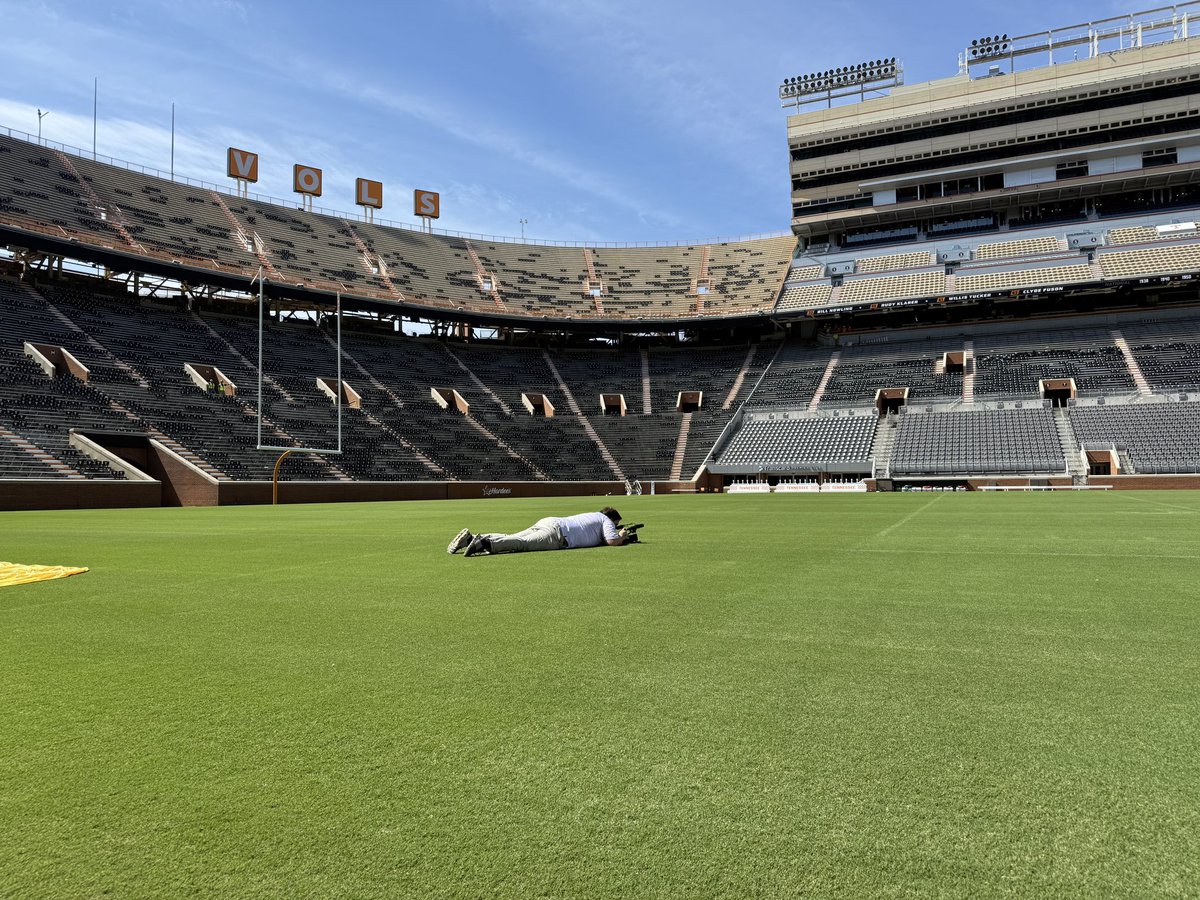 Why was there a bald eagle inside of Neyland Stadium and why would I lay on the field for a video? Find out the answer later tonight on <a href="/wbir/">WBIR Channel 10</a>! 🇺🇸🦅🏈