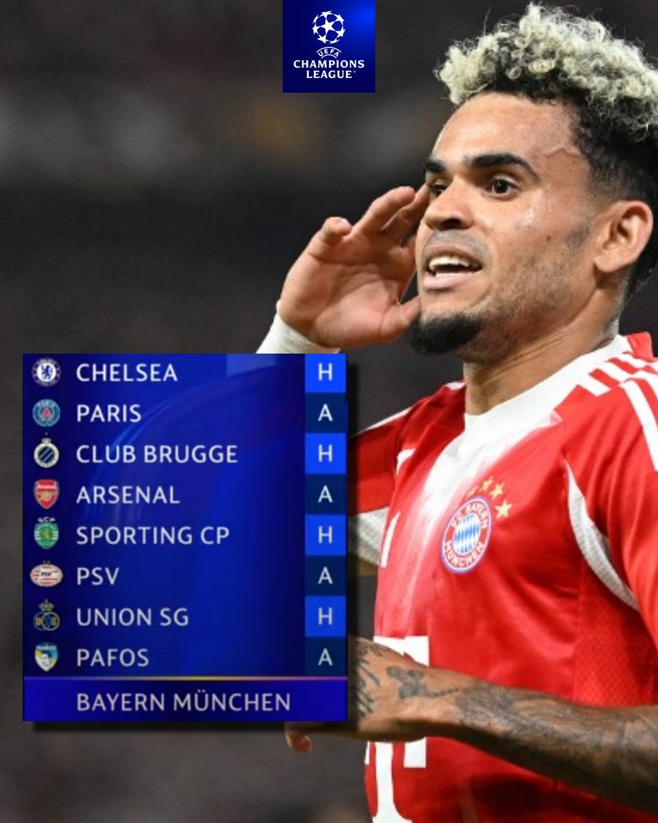 InvictosSomos's tweet photo. Con ustedes, los 8 RIVALES DEL BAYERN MUNICH en la Fase de la Liga de la UEFA Champions League.