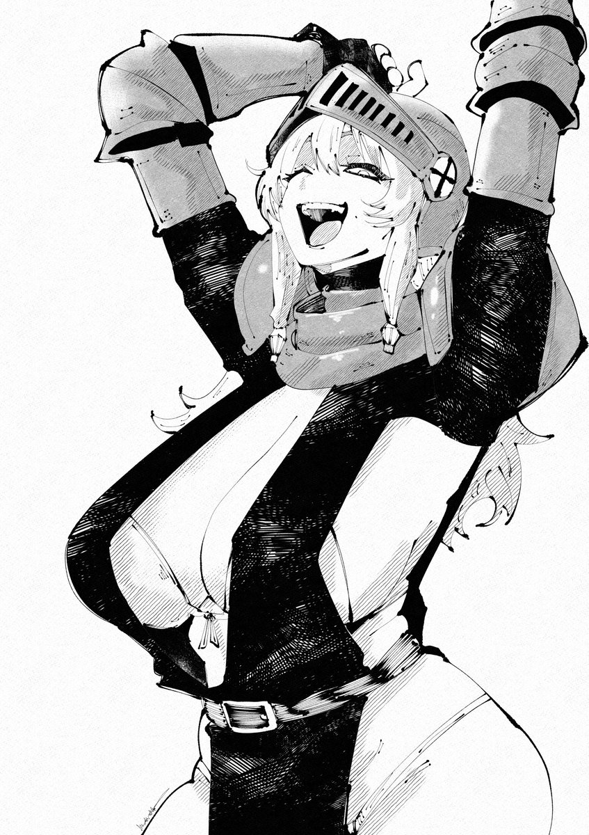 She is your great sword trainer now. No excuses, you're going to be beaten and well-trained knight. #mangaart