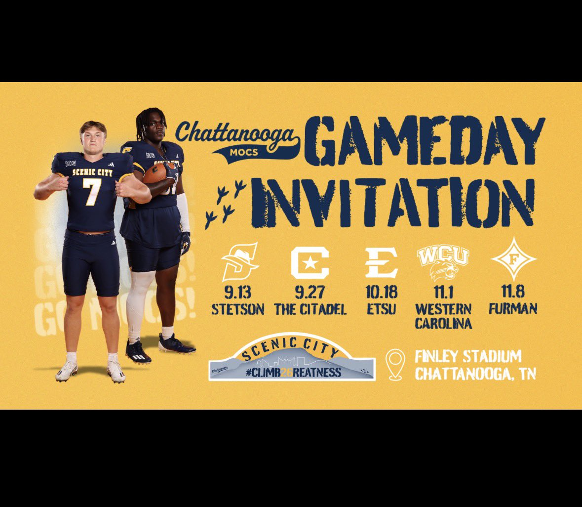 Thank you <a href="/GoMocsFB/">Chattanooga Football</a> and <a href="/AndrewBementUTC/">Andrew Bement</a> for the invite 
<a href="/Coach_MattBrown/">Matt Brown</a> <a href="/coachtaylor__/">Joshua Taylor⚡️</a> <a href="/TnVarsity/">TN Prep Varsity</a> <a href="/PrepRedzoneTN/">Prep Redzone Tennessee</a>