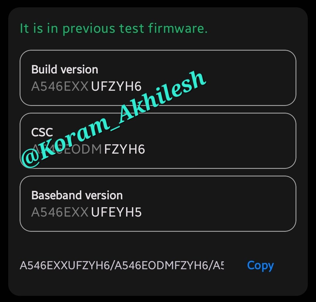 Koram_Akhilesh's tweet image. Galaxy A54 &amp;amp; A35 OneUI 8 Beta build got updated on server❗

Models:
SM-A546E (Galaxy A54) 🇮🇳
SM-A356E (Galaxy A35) 🇮🇳

🆕 Beta build: ZYH4 ➝ ZYH6

#OneUI8 #OneUI8Beta #GalaxyA54 #GalaxyA35 #Samsung