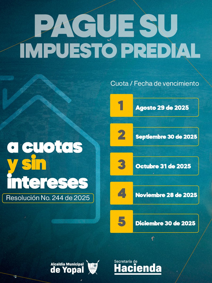 ¡Yopal le da opciones! 💪 Con el plan de pago en cuotas, usted decide cómo y cuándo cumplir con su compromiso 👇🏼