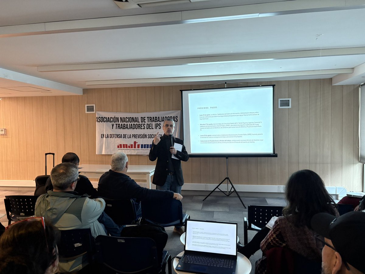 AnatrinpIPS's tweet photo. 📢🔴 INICIAMOS ENCUENTRO NACIONAL EXTRAORDINARIO ANATRINP

👉 Necesitamos la materialización efectiva del Protocolo de Acuedo suscrito entre Anatrinp, la Subsec. de Precision Social y el IPS, en defensa de un nuevo DFL de Planta y una Asignación de Soporte de Seguridad Social. https://t.co/mVcHYAViEs