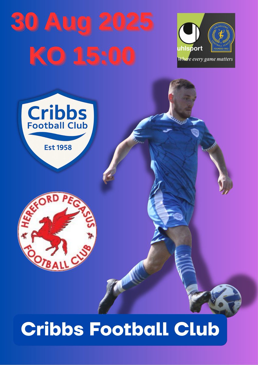 Cribbs Football Club (@cribbsfc) on Twitter photo โฝ๏ธ๐๐๐ฉ๐ช๐ง๐๐๐ฎ ๐๐ค๐ค๐ฉ๐๐๐ก๐กโฝ๏ธ
This weekend we welcome <a href="/HerefordPegasus/">Hereford Pegasus FC</a> to the <a href="/SW_Pitchside/">South West Pitch-Side Trauma Care</a>๐๏ธfor an <a href="/HellenicLeague/">Hellenic League</a> Premier Division fixture.
โฐ15:00 (KO)
๐ทยฃ8 Adult/ยฃ5 Concession
๐Under 16s
๐ปBar Open (13:30)
Entry to the facility is only possible from 13:15 onwards. โฝ๏ธ๐๐๐ฉ๐ช๐ง๐๐๐ฎ ๐๐ค๐ค๐ฉ๐๐๐ก๐กโฝ๏ธ
This weekend we welcome <a href="/HerefordPegasus/">Hereford Pegasus FC</a> to the <a href="/SW_Pitchside/">South West Pitch-Side Trauma Care</a>๐๏ธfor an <a href="/HellenicLeague/">Hellenic League</a> Premier Division fixture.
โฐ15:00 (KO)
๐ทยฃ8 Adult/ยฃ5 Concession
๐Under 16s
๐ปBar Open (13:30)
Entry to the facility is only possible from 13:15 onwards.