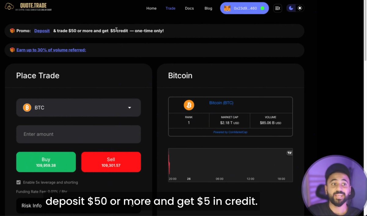 The future of crypto trading is HERE. ⚡️
Watch Crypto Bull's demo how the Quote.Trade Dark Pool DEX unlocks KYC-free onboarding, leverage, shorting with no fees &amp; best prices across markets.  Also check out the Bot Trading and API 🚀

🎥 Full video:
