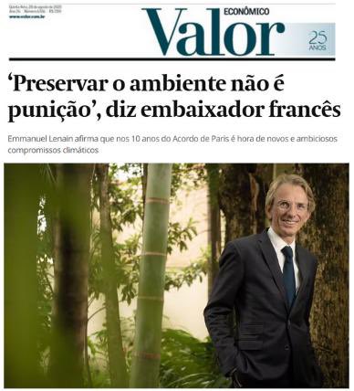 Em entrevista ao <a href="/valoreconomico/">Valor Econômico</a>, destaco a importância da COP30 no coração da Amazônia e a necessidade dos investimentos privados. 10 anos após o acordo de Paris, precisamos ser audaciosos com relação aos compromissos climáticos.

valor.globo.com/wall-concurren…