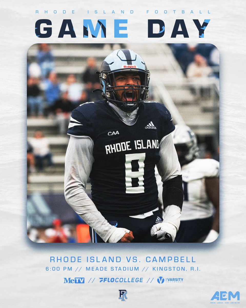 𝐆𝐀𝐌𝐄 𝐃𝐀𝐘

🆚 Campbell
⏰ 6 p.m. 
🏟️ Meade Stadium - Kingston, R.I.
💻 go.flocollege.com/partner/caa?ut…
📖 gorhody.com/publications
📻 rhody.leanplayer.com
📊 stats.statbroadcast.com/broadcast/?id=…

#3MoreFeet