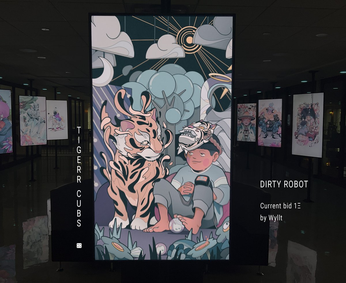 Live auction ⚪️
Tiger Cubs by <a href="/DirtyRobotWorks/">DirtyRobot ⬛️</a> - Daniel Isles
Current bid 1 Ξ ↓