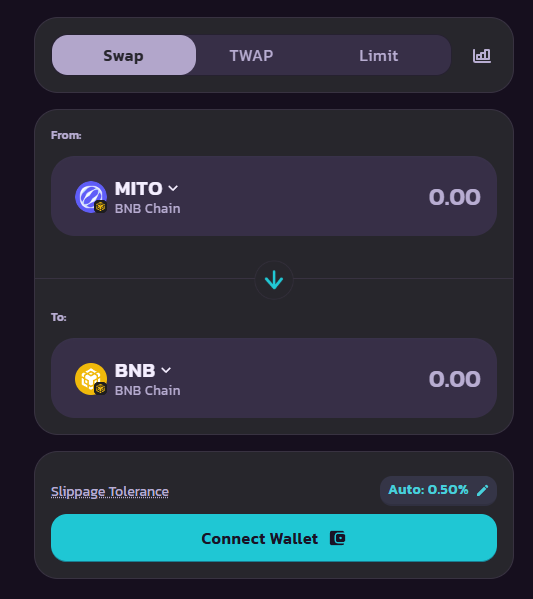 xDragim's tweet photo. If you want to sell your $MITO dust on chain, bridge it to BSC after claiming. You can use Nexus Bridge.
https://t.co/8W6YEnkOxt

After that use either @jumperapp or any DEX on BSC (@PancakeSwap etc.) to swap for burger money. 

Contract: 0x8e1e6BF7E13C400269987B65Ab2b5724b016CaEF

Swap using Jumper: https://t.co/z4bdM3oYH1