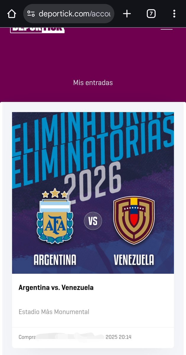 reventashow's tweet photo. ‼️ ENTRADAS ARGENTINA VS VENEZUELA
Último partido por los puntos de Lionel👑

Cantidad: 4 entradas
Formato: entradas físicas 
Ubicación: Sivori alta
Estadio Más Monumental 
Valor: 170k c/u https://t.co/zPooUWEVhN