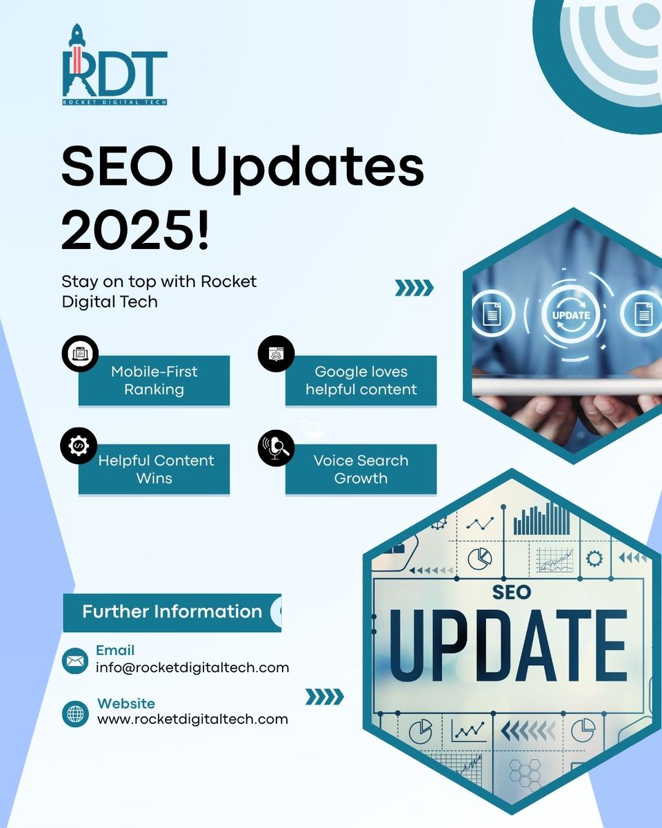 rocket_tech's tweet image. SEO Updates 2025 
✅ Mobile-First Ranking
✅ Helpful Content Wins
✅ Voice Search Growth
Let’s put your business on top with smart SEO strategies!

📧 info@rocketdigitaltech.com | 🌐 rocketdigitaltech.com | 📞 +1 (478) 800-4007

#SEO #DigitalMarketing #SEO2025 #BusinessGrowth
