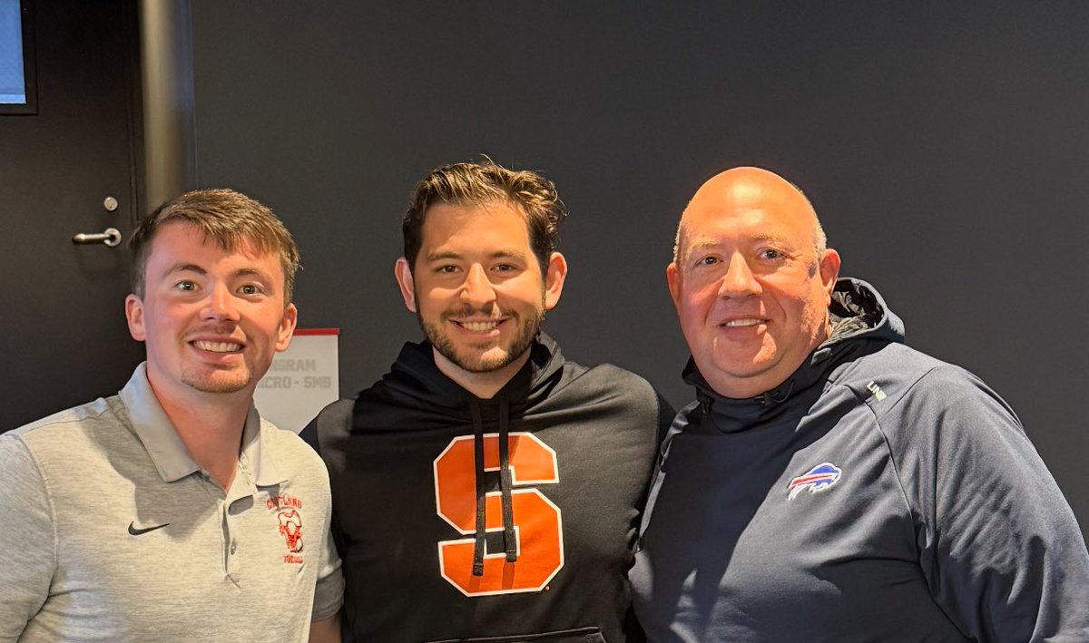 Three Canandaigua Academy alums, including former Cortland quarterback Jack Johnston, John Polimeni, and some dude who went to Indiana, are all blessed to work for our local NFL team in the 716. We’re just slightly outranked by another CA alum, Ryan Poles, GM of the Bears.