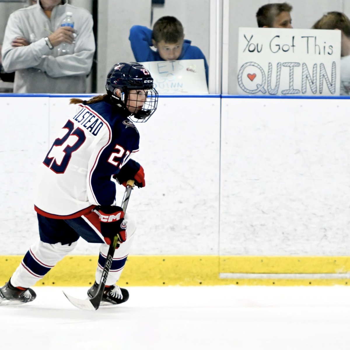 AAABlueJackets's tweet image. All of our love, positive energy and support is with 12U Girls player Quinn Halstead and her family. Quinn has been diagnosed with a brain tumor and will undergo surgery tomorrow to remove it. 

We can&apos;t wait to have you back on the ice, Quinn! You got this!!! 

SUPPORT QUINN…