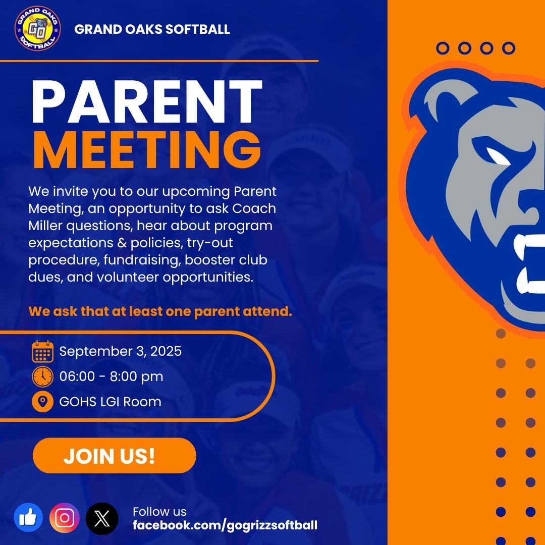 Join us for the Parent Meeting next Wednesday! 🥎