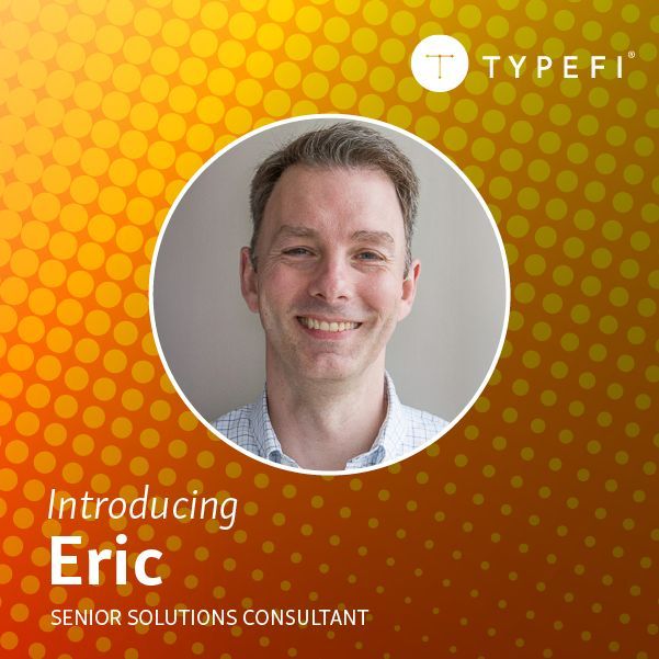 👋 Say hello to Eric, Senior Solutions Consultant at Typefi! He started in publishing over 20 years ago as a TeX typesetter at a small development house—today, he works with Typefi clients to implement and customise automated publishing software!

#TypefiTeam