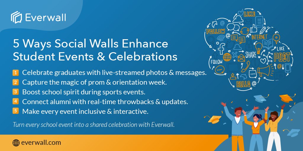everwall's tweet image. Graduation, game day, prom—social walls turn moments into shared celebrations.

#SocialWalls #SchoolEvents #EdTech