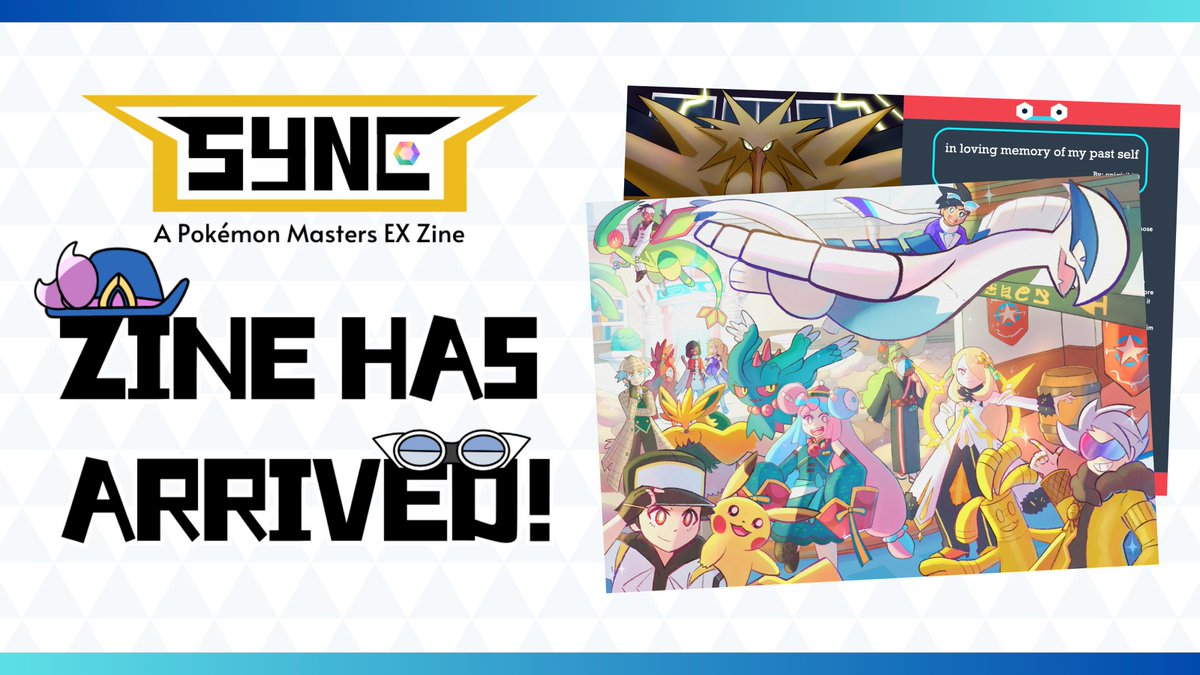 ✨Greetings, Trainers! Happy Pokémon Masters EX 6th Anniversary! 

This is Lear's SYNC Mod Team, here with a message that the SYNC zine has arrived and is ready to be downloaded for free!

✨Join us on Pasio here: synczine.itch.io/sync-a-pokemon…
 
#pokemon #pokemonmasters #pokemas #Zine