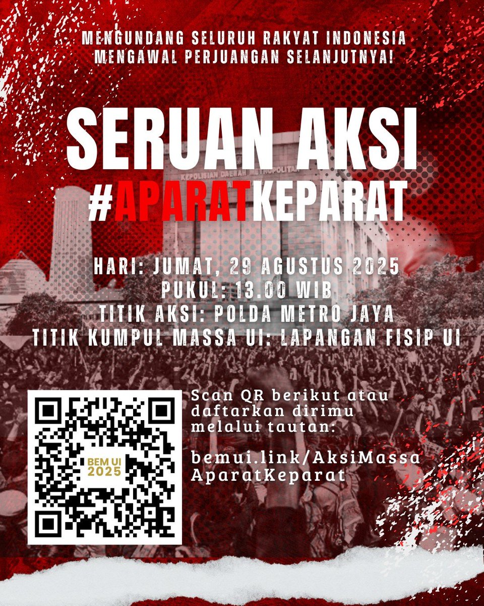 kata siapa bem se-ui ha turun? kita semua turun ungu kuning ijo pokoknya kita turun untuk pertemukan polisi tolol itu