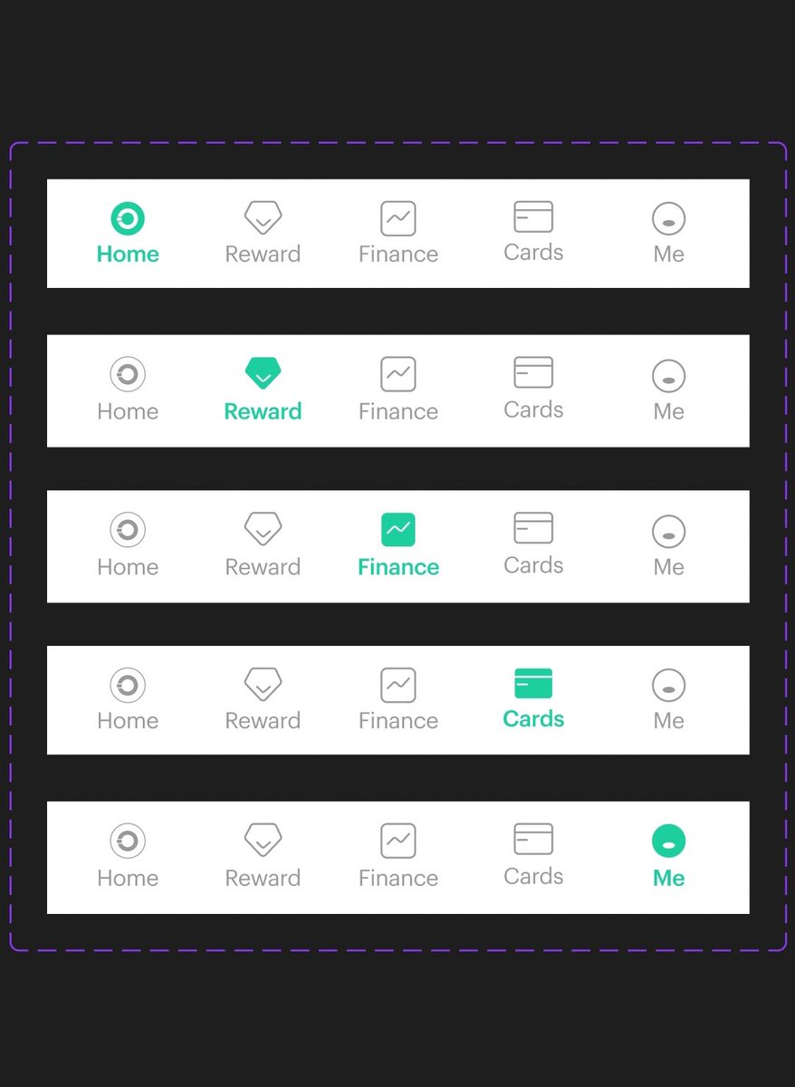 SimplyPeace13's tweet photo. Started working on this bottom nav component and couldn't find icons that fit the style Opay used so I designed mine from scratch.
I'm loving how the icons are sitting so far.
Every little details matter.
#opayredesign #uidesign #custonicons #bottomNav https://t.co/ckiWtirCeP