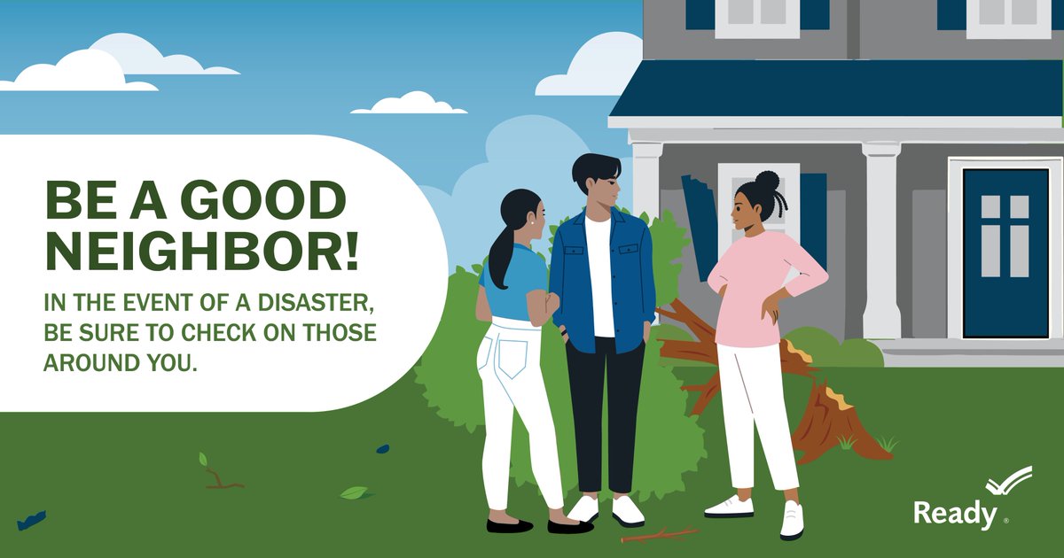 ReadyWV's tweet image. Be a Good Neighbor. When bad weather or other emergency strikes, check your neighbors, especially those who are elderly or have special needs.  #NationalPreparednessMonth #caring