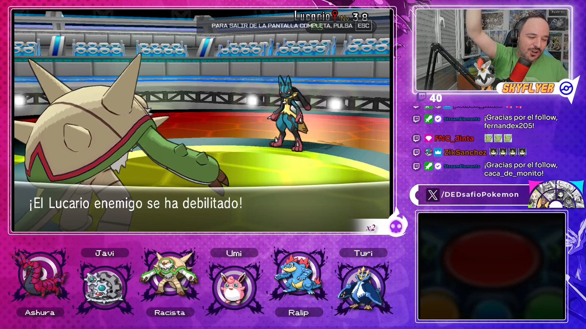 Madre mía, casi todo el mundo está palmando Pokémon en el tercer gimnasio del Dedsafío... Y nosotros nos lo pasamos ayer con 0 bajas.

Va a estar muy emocionante el torneo de hoy 😎