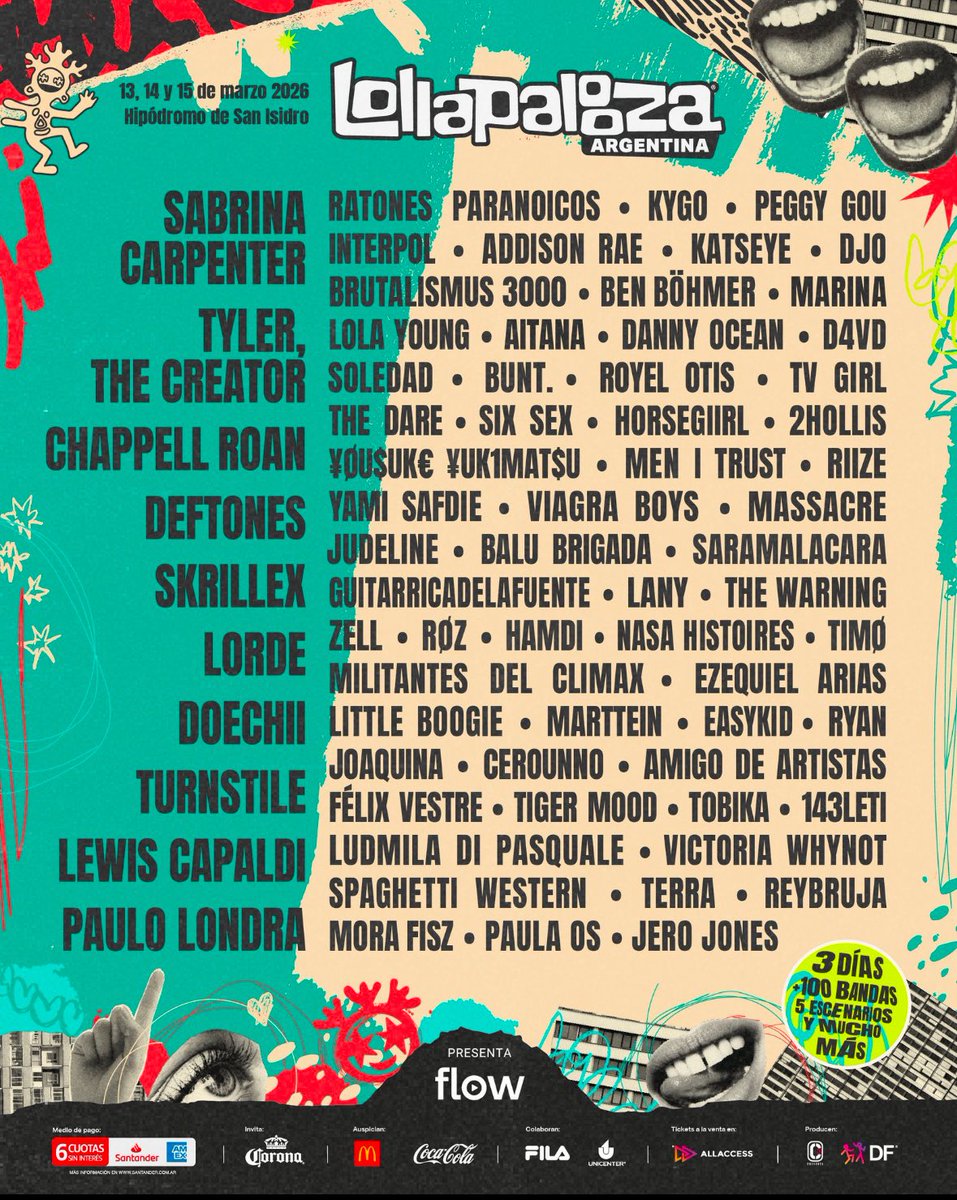 2hollis is set to perform at lollapalooza brasil, chile &amp; argentina next year in march!