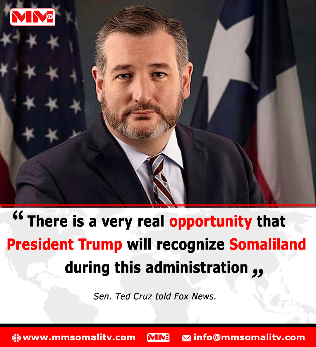 Senator Ted Cruz Hints at #Somaliland Recognition by the Trump Administration.

<a href="/SenTedCruz/">Senator Ted Cruz</a>.