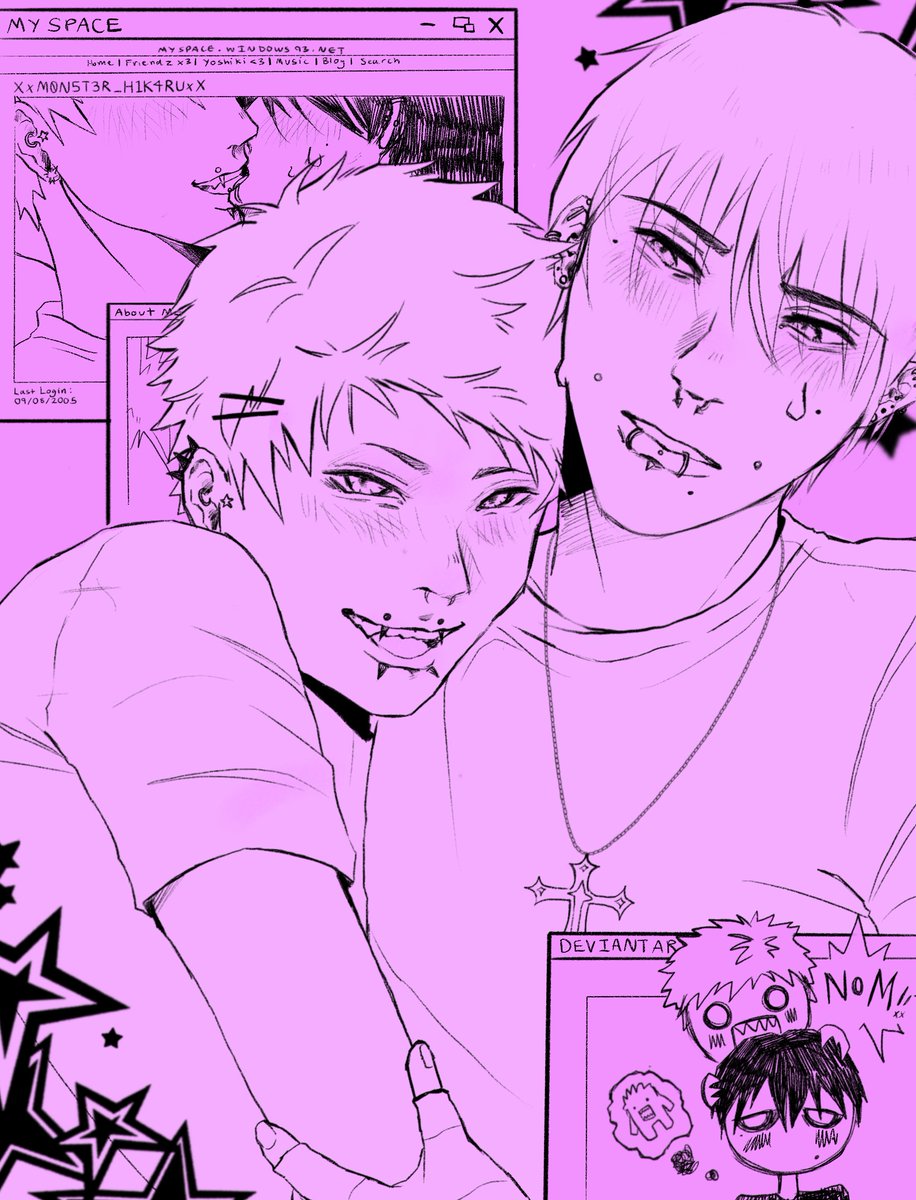 trikkim's tweet photo. emo yoshiki and scene 'hikaru' sketch i never finished #tshd https://t.co/slPN4hP3jX
