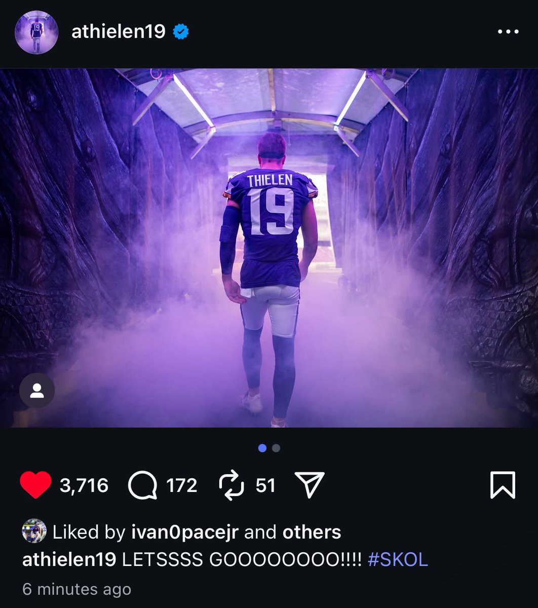 Adam Thielen on Instagram

Enough to make a grown man cry 🥹
