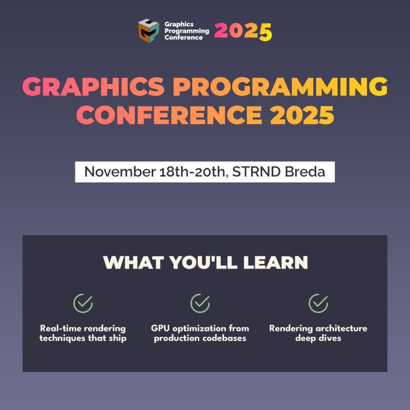 Tickets are up! graphicsprogrammingconference.com/tickets/