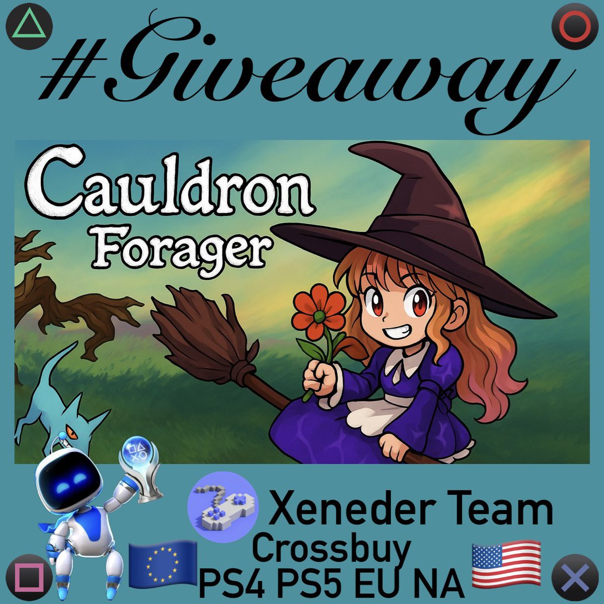 🎁 #Giveaway 🎮 Cauldron Forager
🗝️4x #PS4 #PS5  🔄 Cross-Buy Code
🌐 🇪🇺 EU 🇺🇸 NA (2 each Region)
💬 Want a specific region? → Comment
🔁 Repost ❤️ Like 👤 Follow 
<a href="/PSN_Robert2567/">Robert2567</a> + <a href="/xeneder_team/">Xeneder Team</a> 
⏳ Winner’s in 48h → Good luck🍀