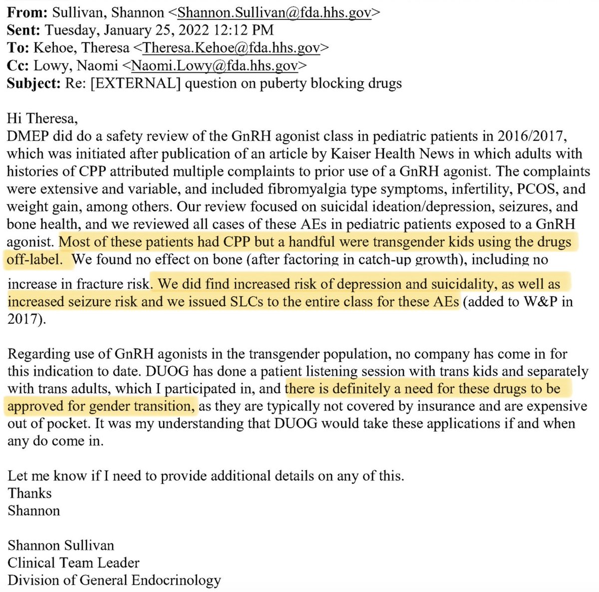 ⚠️ EXPOSED ⚠️

Biden’s FDA knew puberty blockers were linked to “increased risk of depression and suicidality” — yet still recommended approving them for kids.
