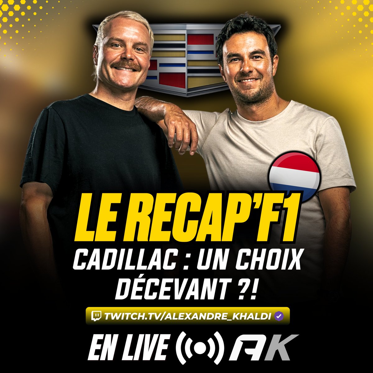 Alex_Racing1's tweet photo. 🚨 EN LIVE pour le #RecapF1, preview de ce #DutchGP ! 🇳🇱
🎙 Le retour en live pour le GP des Pays-Bas et la signature de Pérez et Bottas chez Cadillac !
🍿 Beaucoup de choses à voir avec @Baby_Schum ce soir ! https://t.co/r5wwPndokN