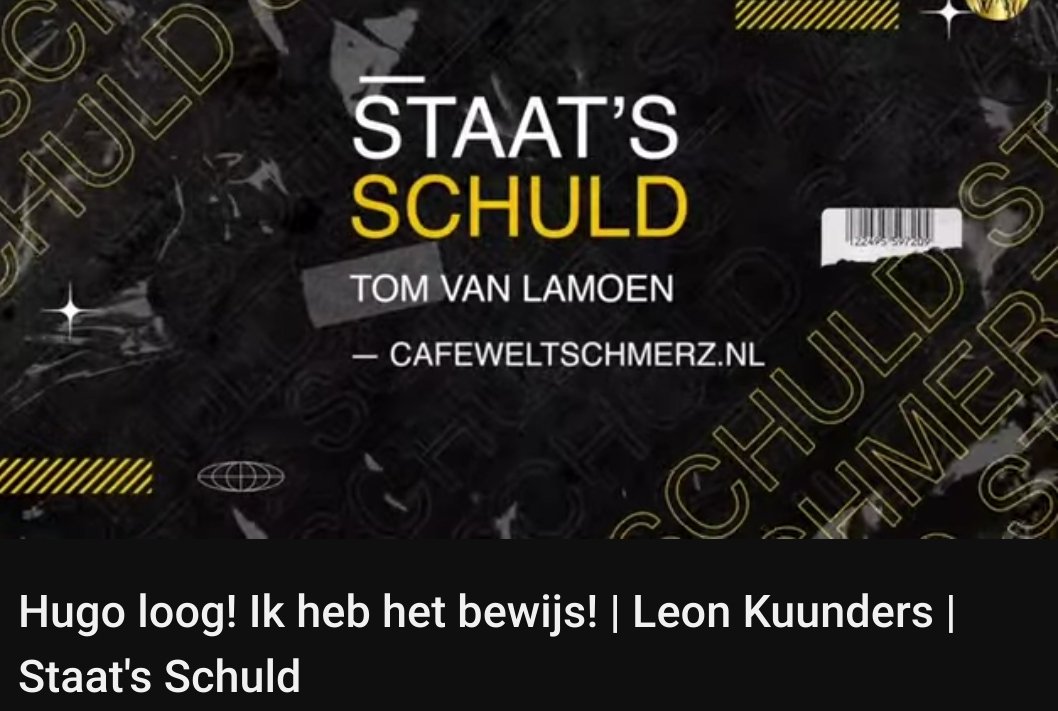 In een gesprek met <a href="/tom_lamoen/">Tom van Lamoen</a> bij <a href="/cafeweltschmerz/">Café Weltschmerz</a> gaan we in op de bevindingen uit de openbare documenten en vertel ik ook enkele zaken die in het gesprek bij <a href="/blckbxnews/">blckbx</a> met <a href="/georgevanhouts/">George van Houts 💻📣</a> niet aan bod kwamen.
Kijken!  youtu.be/xWUh4toodV8?si…

(een uur!)