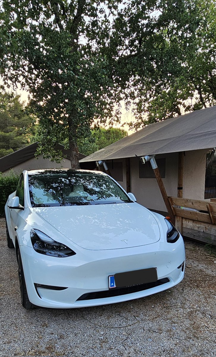 Just arrived in Croatia — Tesla + mobile home, the ultimate travel combo. #tesla #TeslaRoadTrip